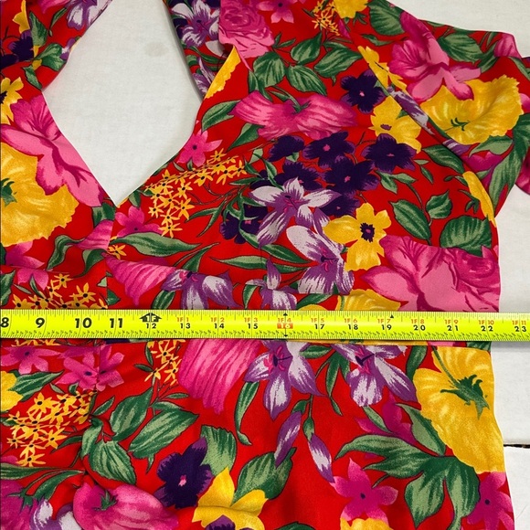 Rixo Target Pink Floral Open Back Cascade Ruffle Dress Womens Plus Size 20W/22W - Picture 9 of 14